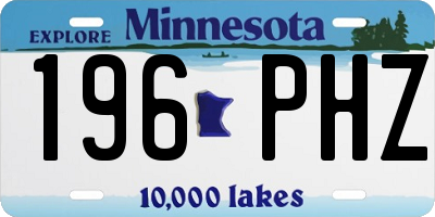 MN license plate 196PHZ