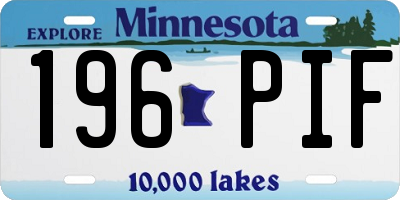 MN license plate 196PIF