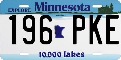 MN license plate 196PKE