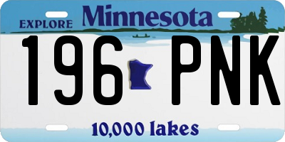 MN license plate 196PNK