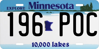MN license plate 196POC