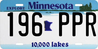 MN license plate 196PPR
