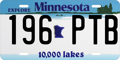 MN license plate 196PTB