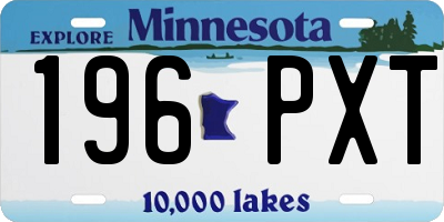 MN license plate 196PXT