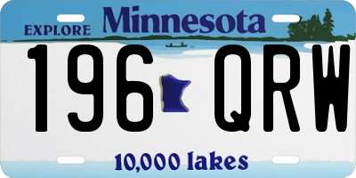 MN license plate 196QRW