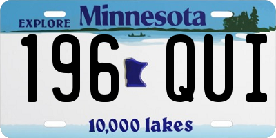 MN license plate 196QUI