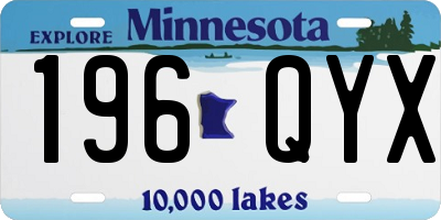 MN license plate 196QYX