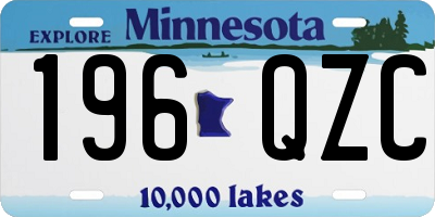 MN license plate 196QZC
