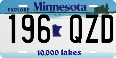 MN license plate 196QZD