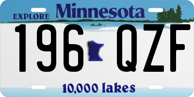 MN license plate 196QZF