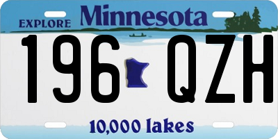 MN license plate 196QZH