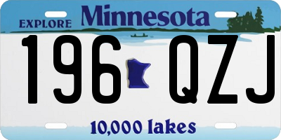 MN license plate 196QZJ