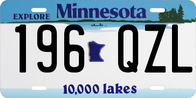 MN license plate 196QZL