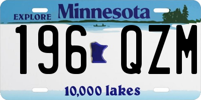 MN license plate 196QZM
