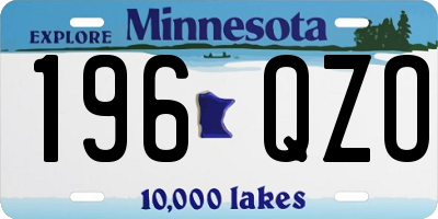 MN license plate 196QZO