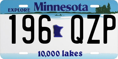 MN license plate 196QZP