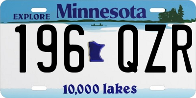 MN license plate 196QZR