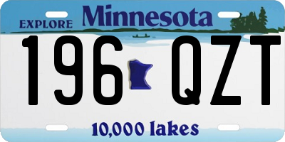 MN license plate 196QZT