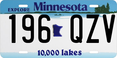 MN license plate 196QZV