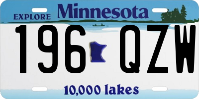 MN license plate 196QZW