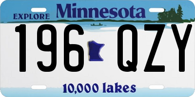 MN license plate 196QZY