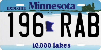 MN license plate 196RAB