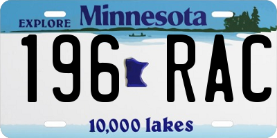 MN license plate 196RAC