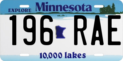MN license plate 196RAE