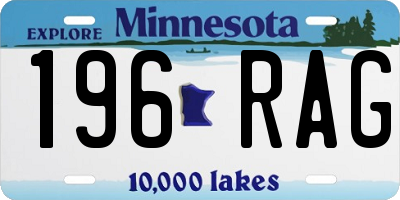 MN license plate 196RAG