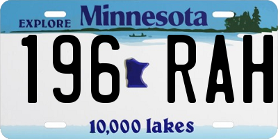 MN license plate 196RAH