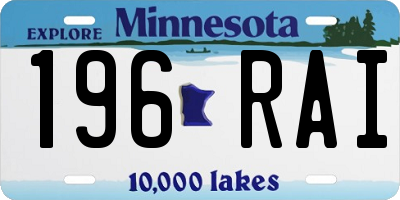 MN license plate 196RAI