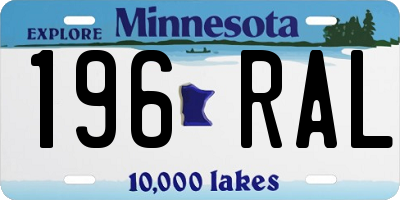 MN license plate 196RAL