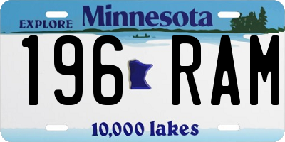 MN license plate 196RAM