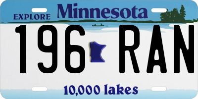 MN license plate 196RAN
