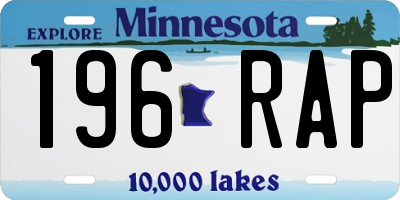 MN license plate 196RAP