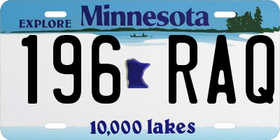 MN license plate 196RAQ