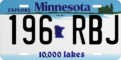 MN license plate 196RBJ