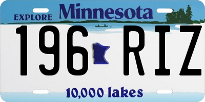 MN license plate 196RIZ