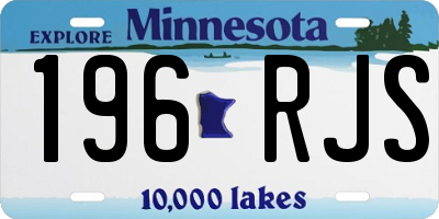 MN license plate 196RJS