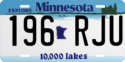 MN license plate 196RJU