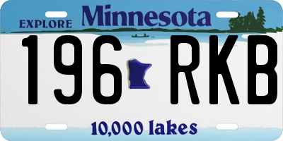 MN license plate 196RKB
