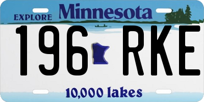 MN license plate 196RKE