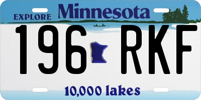 MN license plate 196RKF