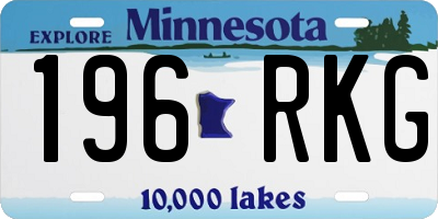 MN license plate 196RKG