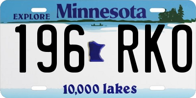 MN license plate 196RKO
