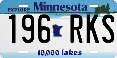MN license plate 196RKS