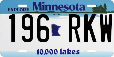 MN license plate 196RKW