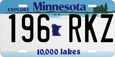 MN license plate 196RKZ