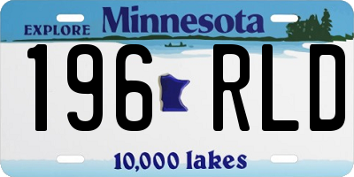 MN license plate 196RLD