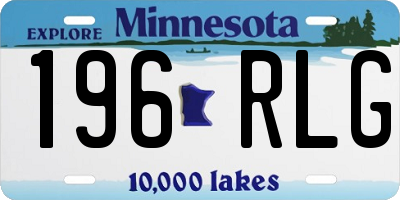 MN license plate 196RLG